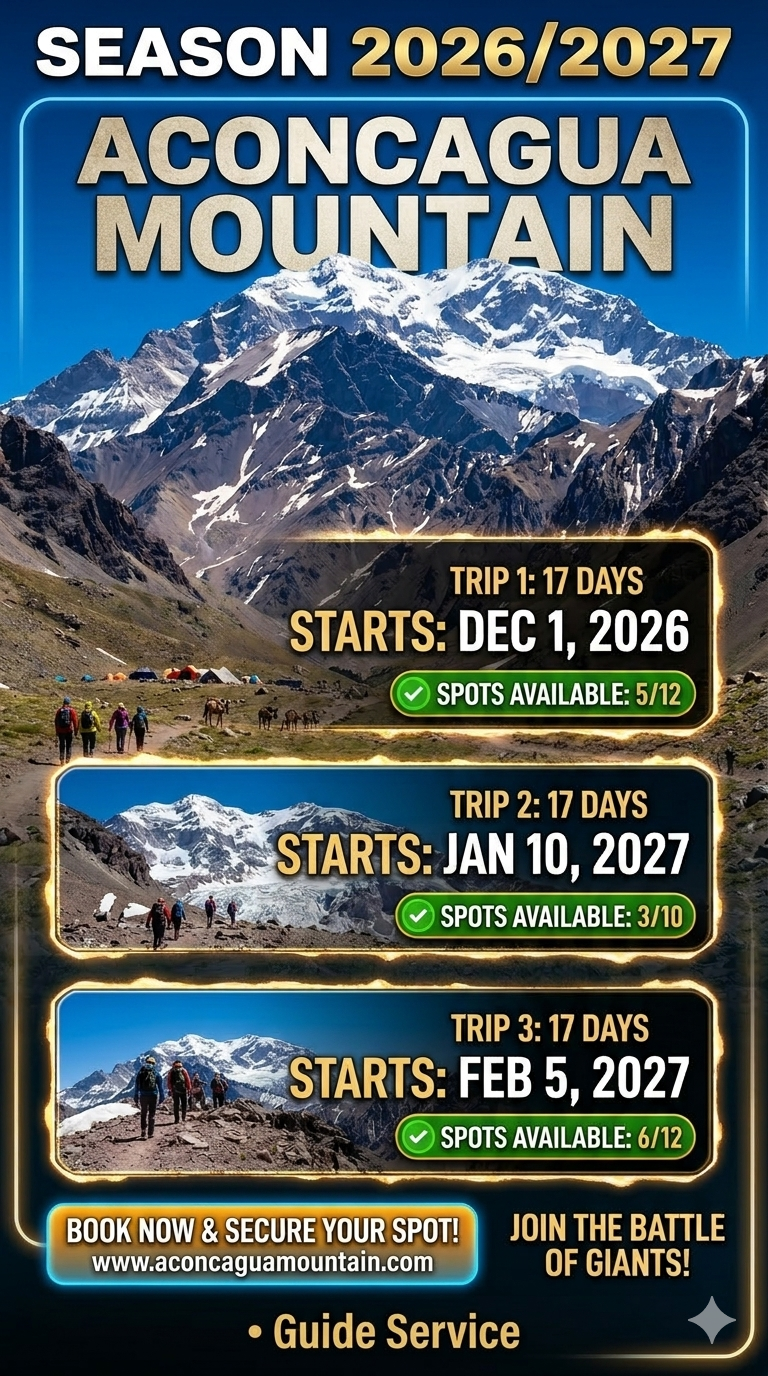 Aconcagua Mountain Announces 2026/2027 Season: 17-Day Expeditions Now Available
